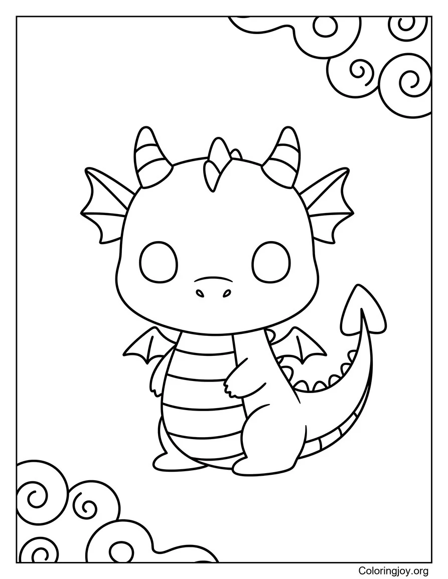 Year of the Dragon Zodiac drawing to color