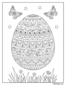 Mosaic Style Easter Egg Coloring Page