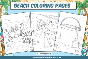 Beach Coloring Pages (100% Free Printable PDFs)