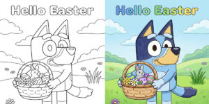 Bluey Easter Coloring Pages (26 Free Printables)