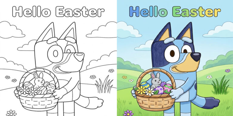 Bluey Easter Coloring Pages