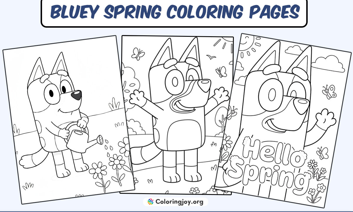 Bluey Spring Coloring Pages