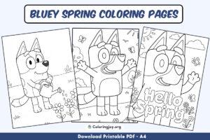 Bluey Spring Coloring Pages (PDFs Easy to Download and Print)