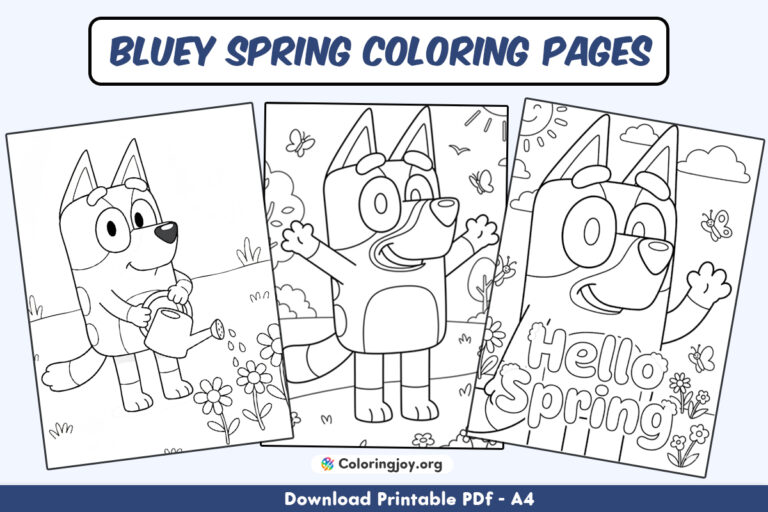 Bluey Spring Coloring Pages