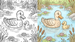 Duck and Duckling Coloring Pages (37 Free PDFs Printable)