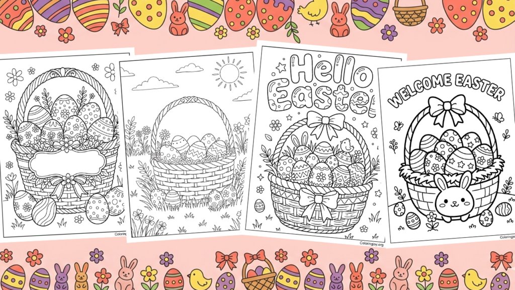 21 Free Easter basket Coloring Pages (PDF Printables)