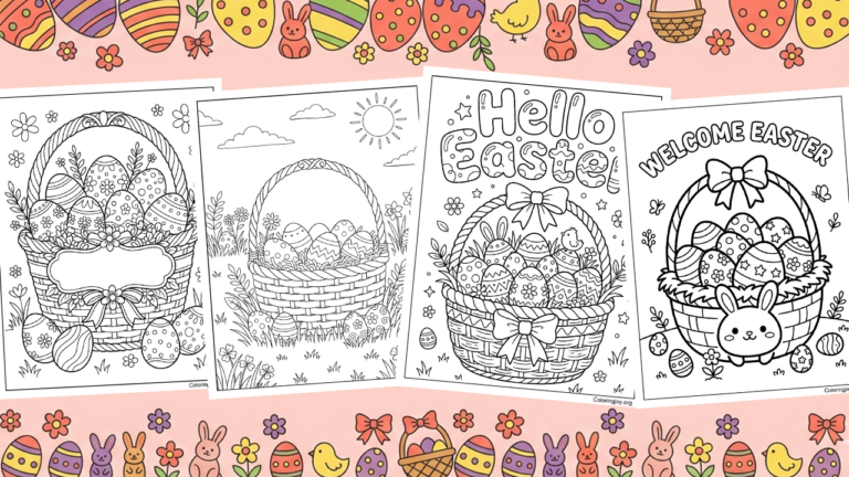 Free Printable Easter basket Coloring Pages