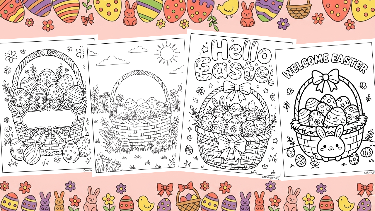 Free Printable Easter basket Coloring Pages