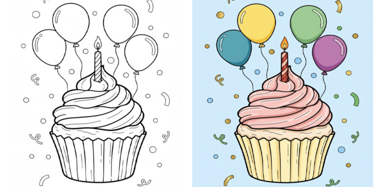 Free Cupcake Coloring Pages