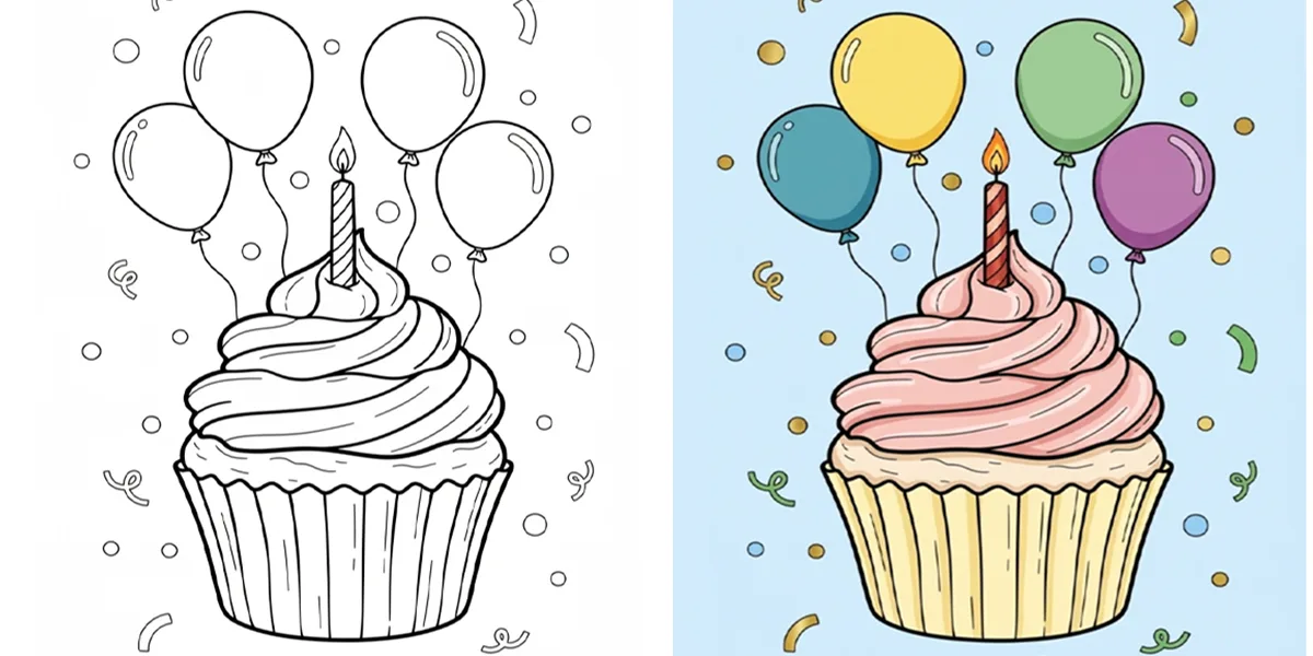Free Cupcake Coloring Pages