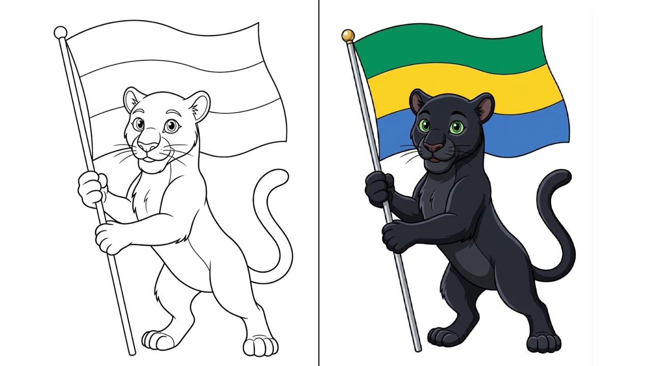 Gabon Flag Coloring Pages