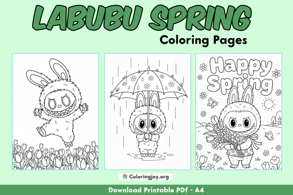 Labubu Spring Coloring Pages (25 Free PDFs Printable)
