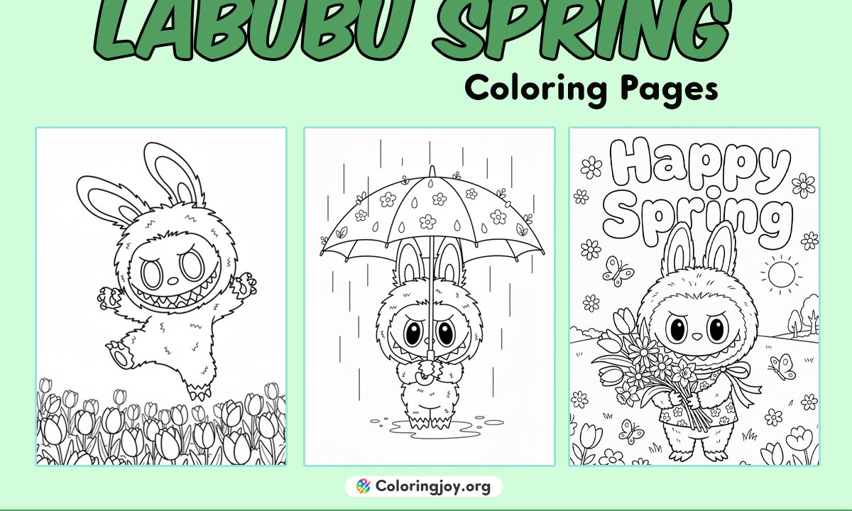 Labubu Spring Coloring Pages