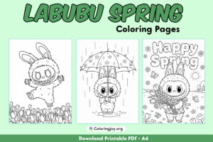 Labubu Spring Coloring Pages (25 Free PDFs Printable)