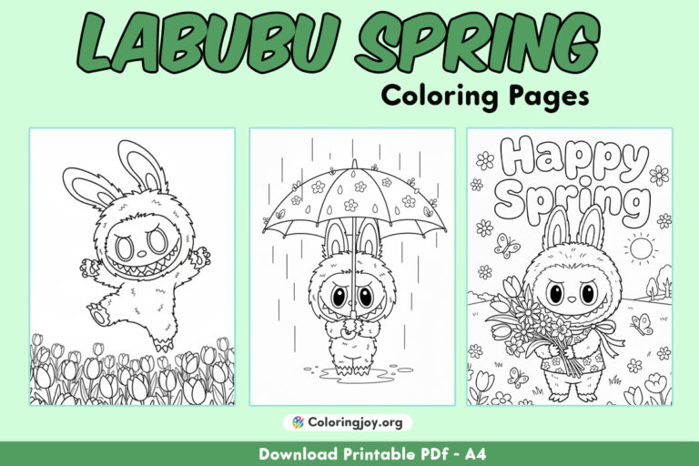 Labubu Spring Coloring Pages
