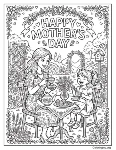 Mother And Daughter Tea Party Happy Mother's Day