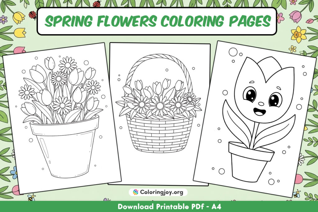 Spring Flowers Free Printable Coloring Pages (20 PDFs)