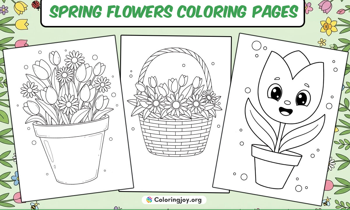 Spring Flowers Coloring Pages
