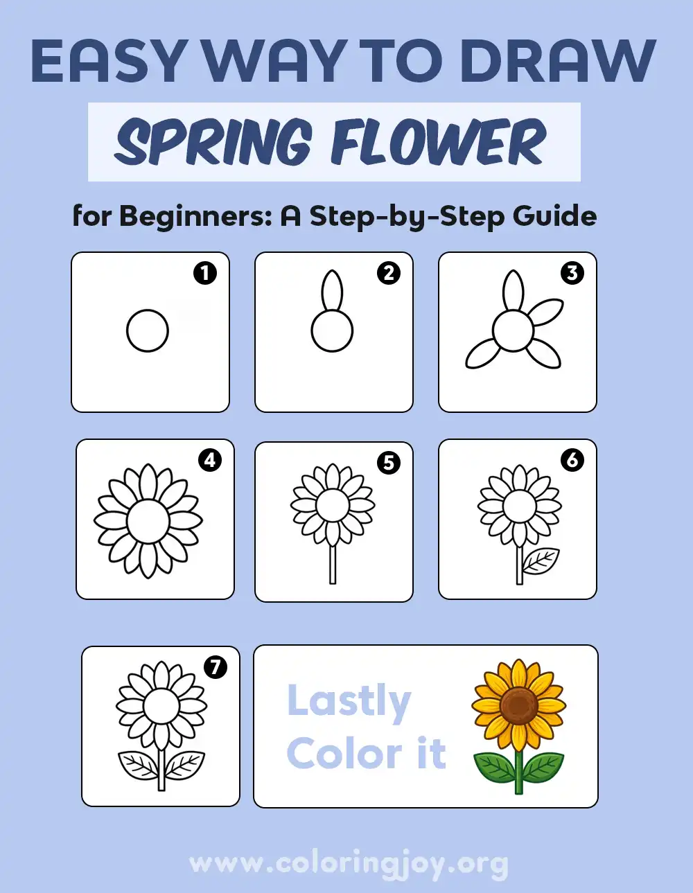 how to draw spring flower step by step guide