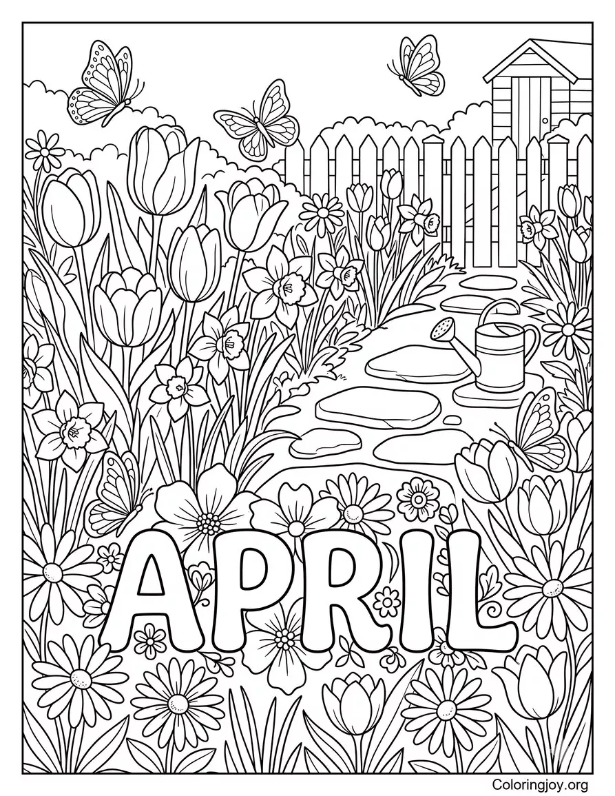 April Garden Full of Flowers