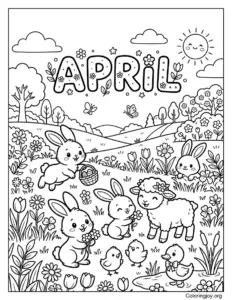 Baby Animals in April Meadow