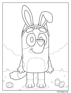 Bluey Bunny Ears Costume Coloring Page