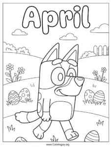 Bluey Easter Egg Hunt Coloring Page