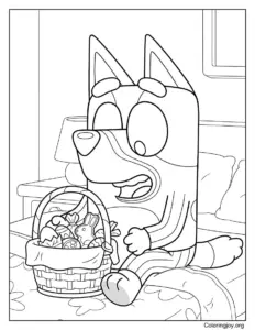 Bluey Easter Morning Surprise Coloring Page