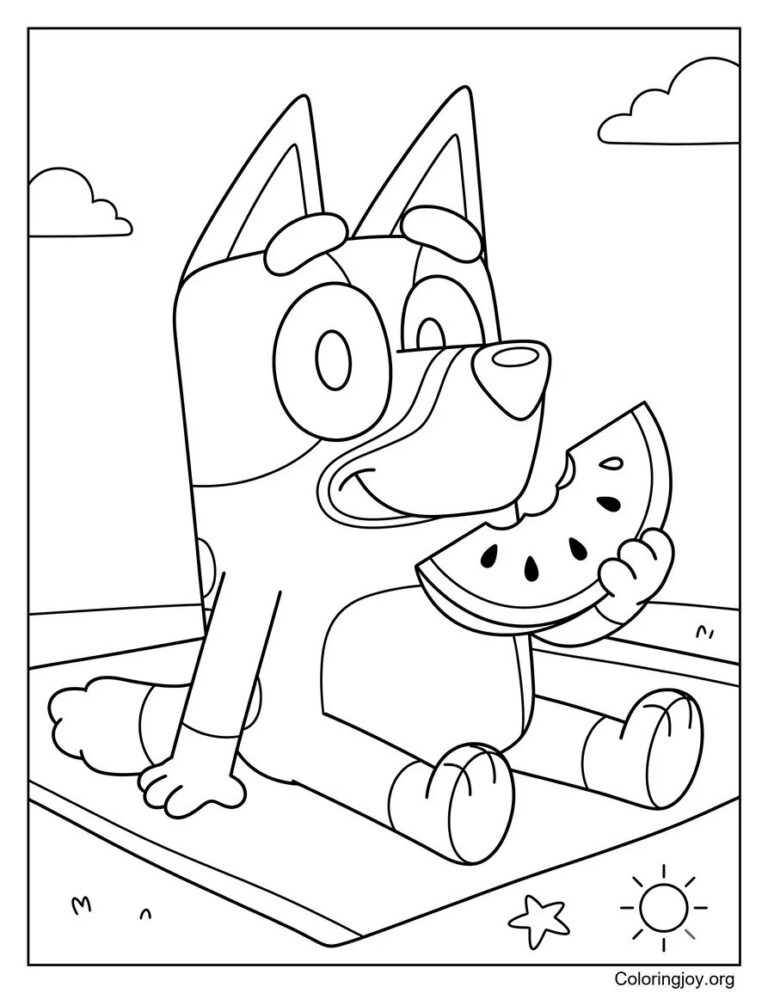 22 Summer Bluey Coloring Pages (Free PDFs Printable)