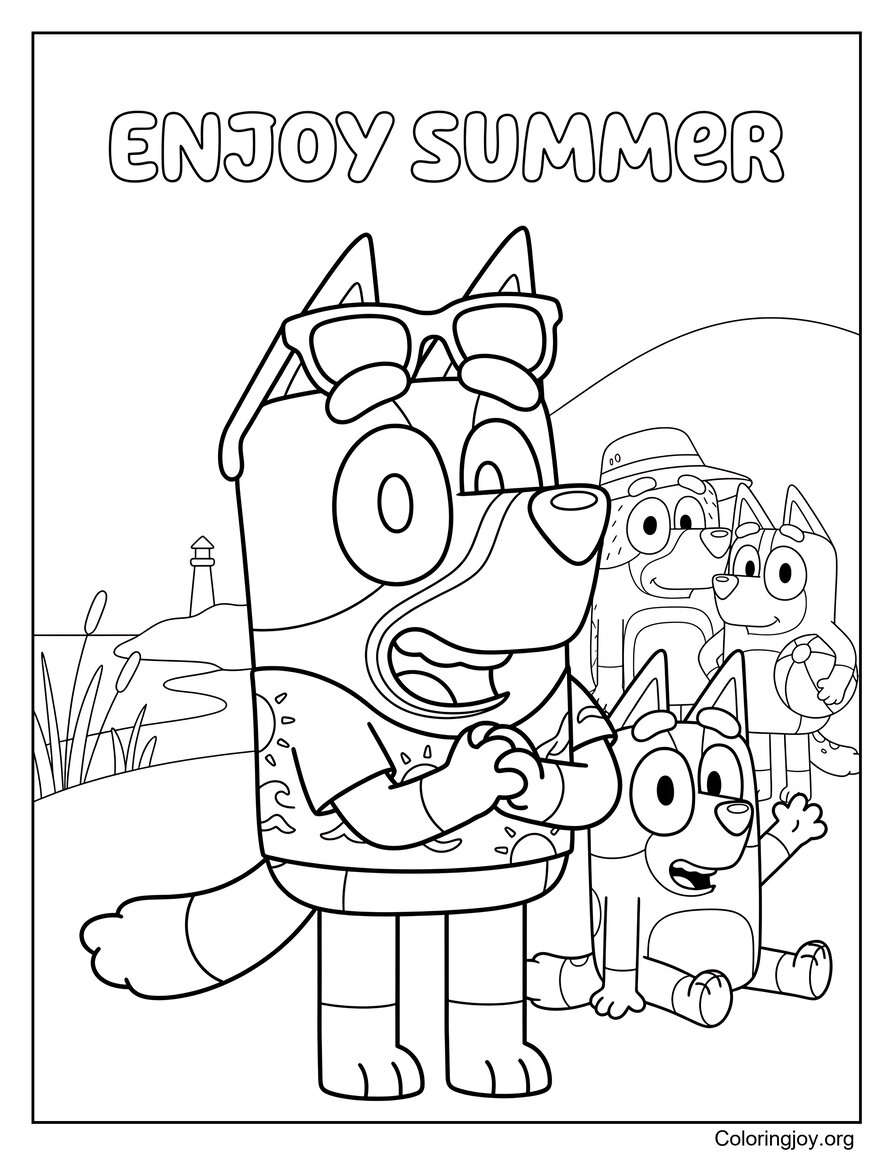 Bluey Fijne zomertijd doorbrengen met familie