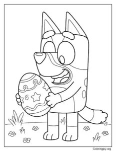 Bluey Finding Golden Egg Coloring Page