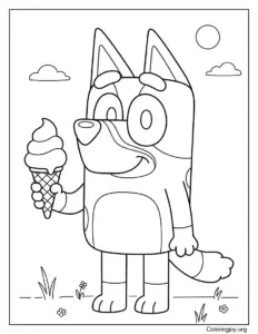 Bluey Holding a Sweet Ice Cream Treat