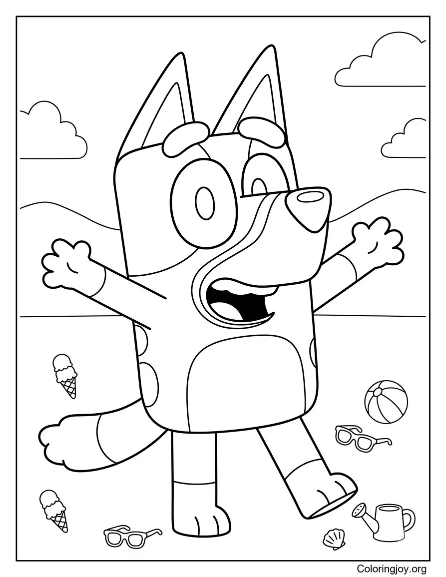 Bluey with Fun Little Summer Accessories