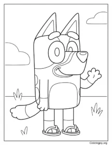 Bluey Smiling in Beachy Flip Flops