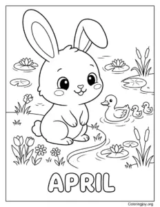 Bunny and Ducklings Pond Day