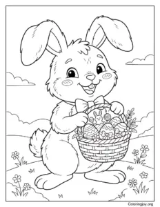 Bunny Holding Easter Basket
