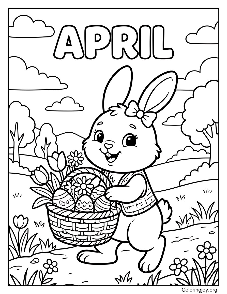 Bunny with a Spring Basket
