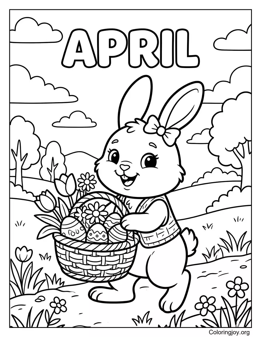 Bunny with a Spring Basket