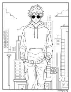 Casual Hoodie Walk Satoru Gojo