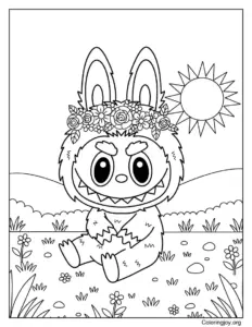 Labubu in a Flower Meadow