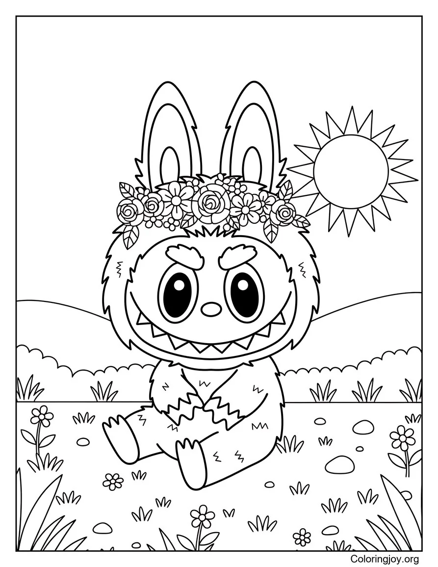 Labubu in a Flower Meadow