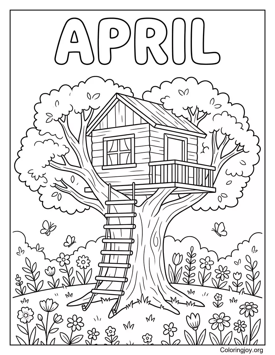 Cozy April Treehouse Garden