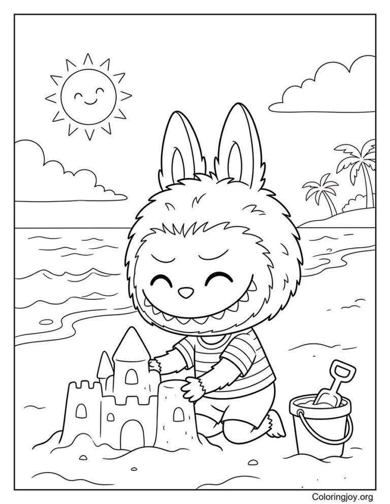 26 Summer Labubu Coloring Pages (Free Printable PDFs)