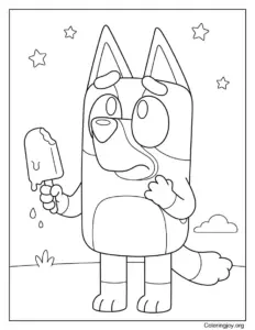 Cute Bluey Enjoying a Tasty Popsicle