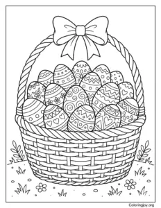 Easter Basket Full of Patterned Eggs