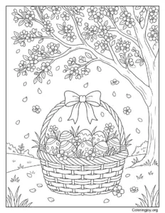 Easter Basket Under Spring Tree
