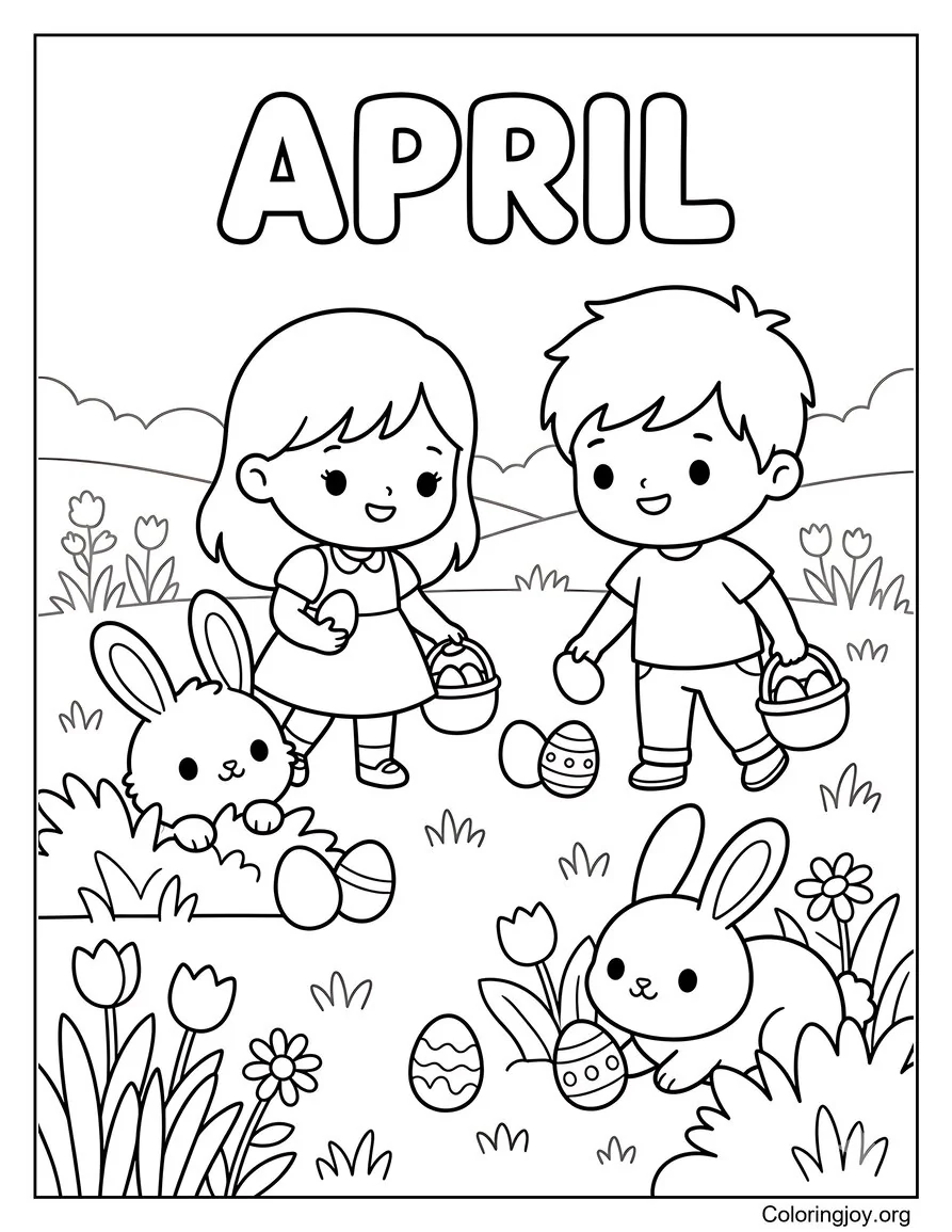 Aventura de búsqueda de huevos de abril