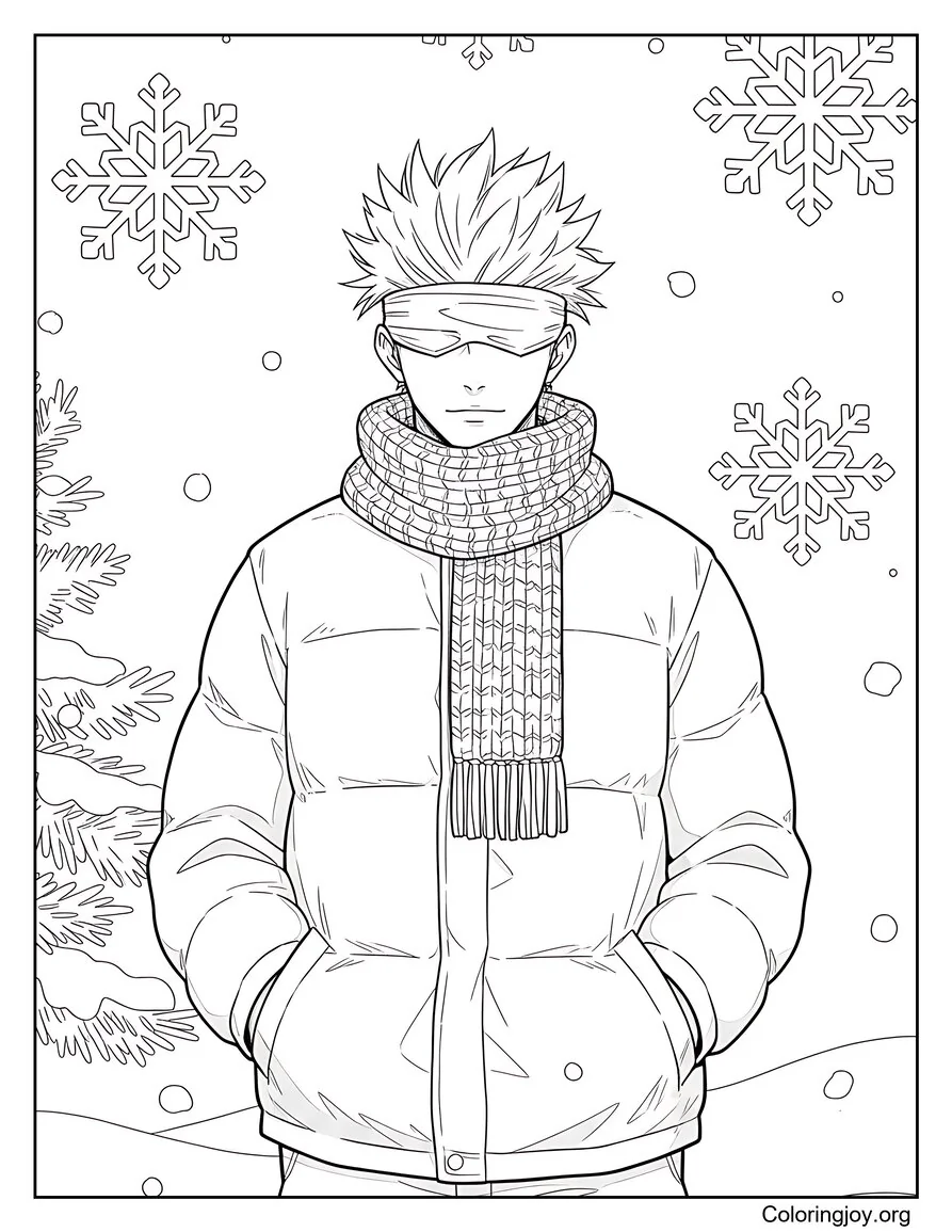 Aventura en chaqueta de invierno con Gojo Satoru