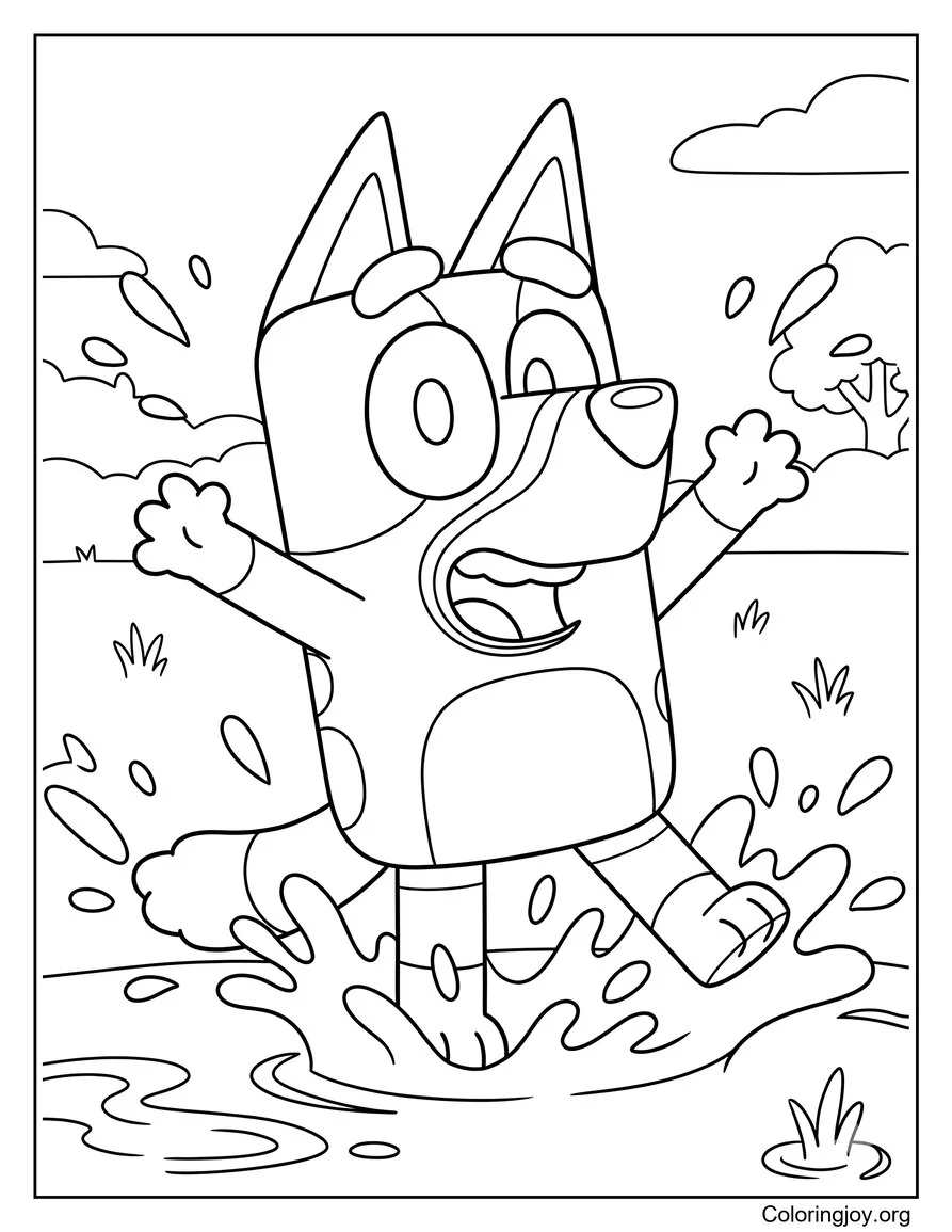 Bluey Chapoteando en la diversión acuática de verano