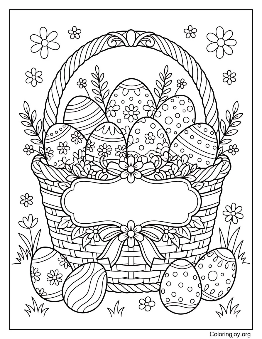 Página de cesta de Pascua con nombre personalizado